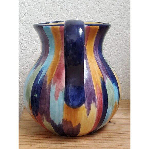 Tabletops Unlimited Pitcher Madrid Brush Stroke Paint Brush Stripe Dinnerware - Picture 3 of 6